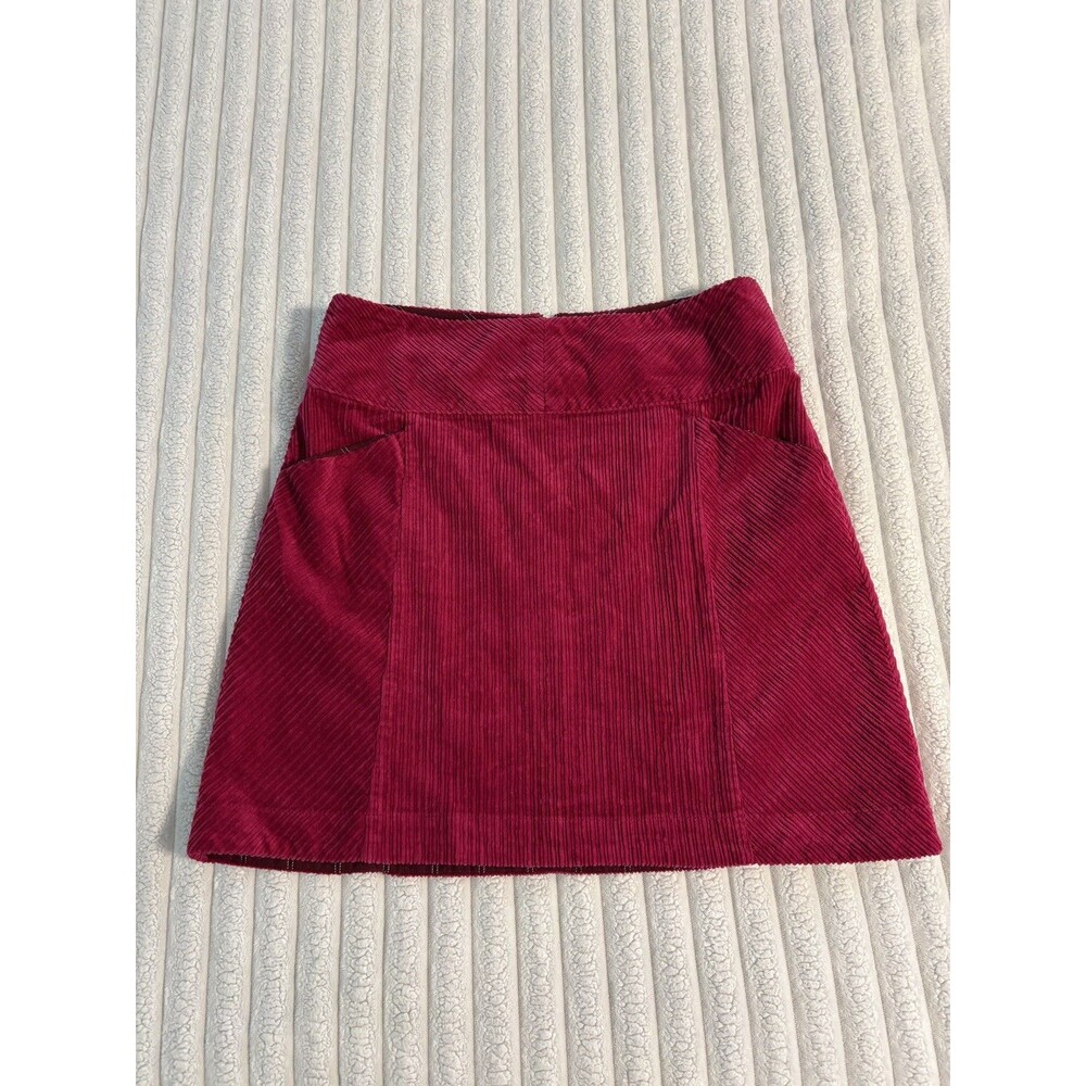 Maeve Anthropologie Corduroy mini skirt Womens 12 magenta Fuscia hot pink fall